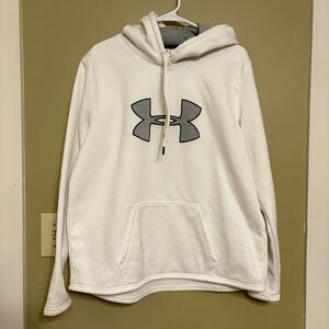 Under Armour Women’s White Blue Grey Embroidered Hoodie Sweatshirt Extra Large